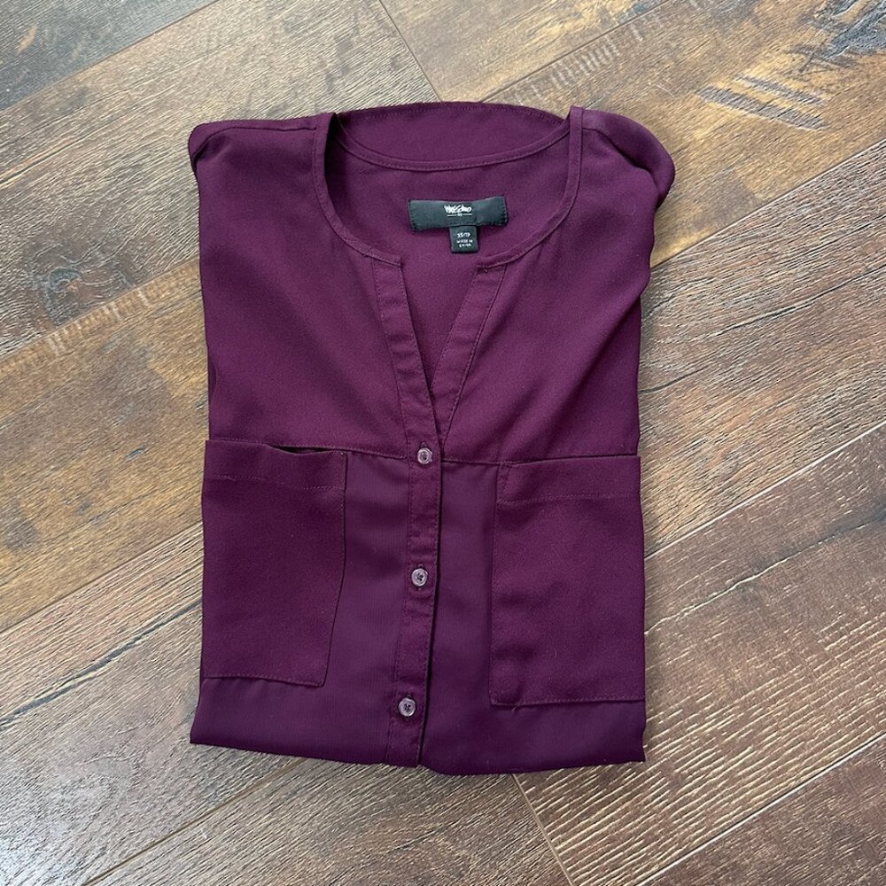 Women's Purple Long-sleeve Blouse